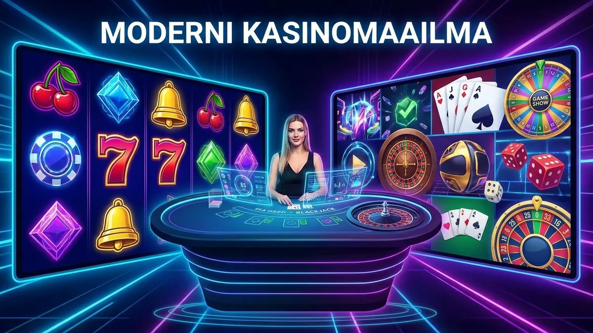Kasinopelejä ja kolikkopelisymboleja